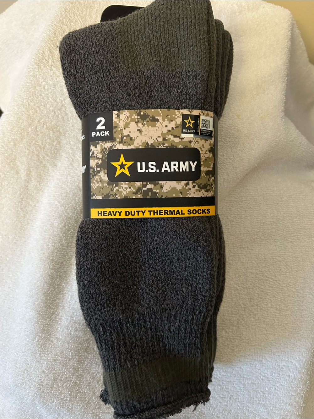U.S. Army Dark Gray Heavy Duty Thermal Crew Socks - 2 Pack